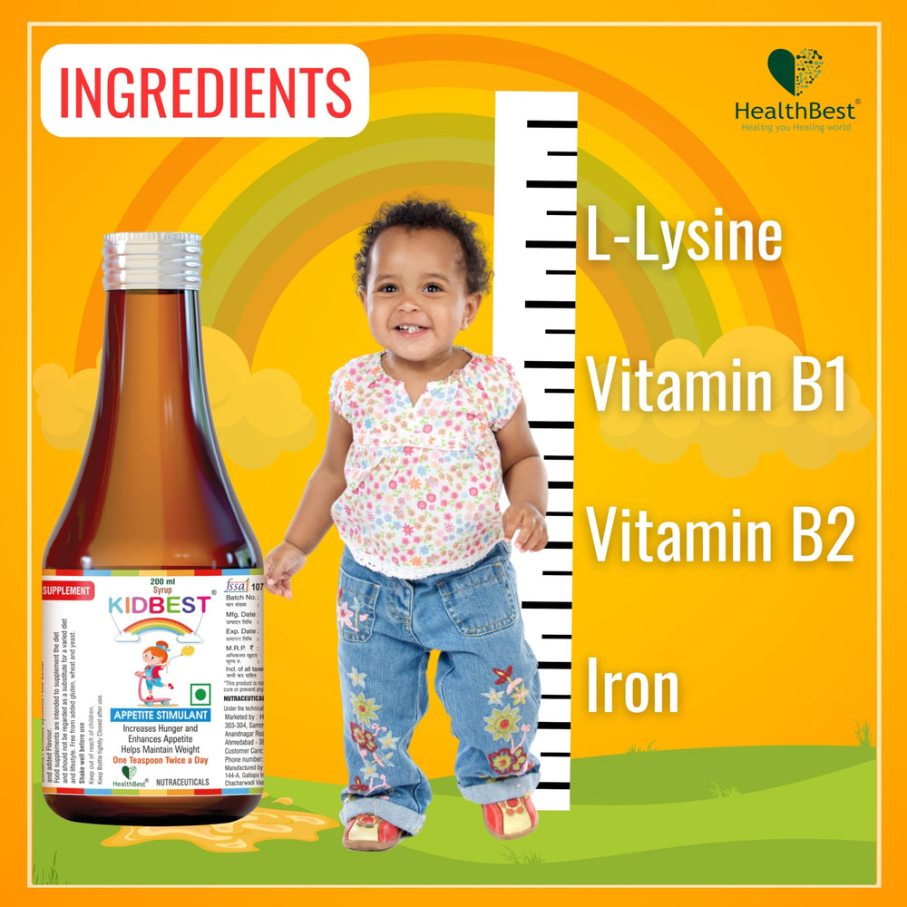 HealthBest Kidbest syrup tasting during a calm mealtime.