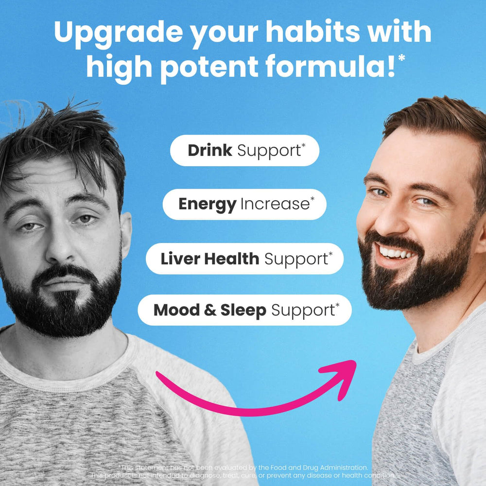 Healthbiotics NoMoreDrinks bottle being poured to illustrate quick-use