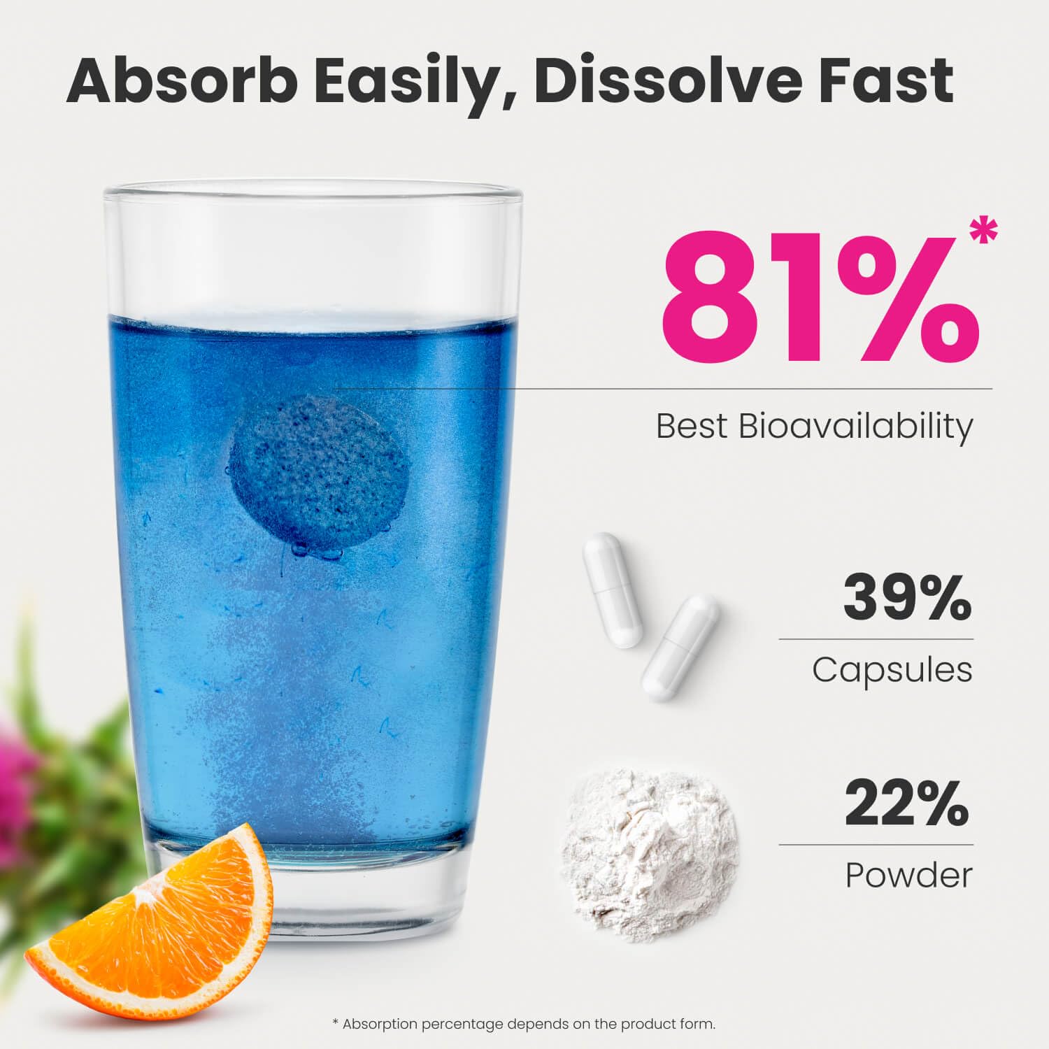 Healthbiotics NoMoreDrinks pills close-up highlighting convenient two-pill dose