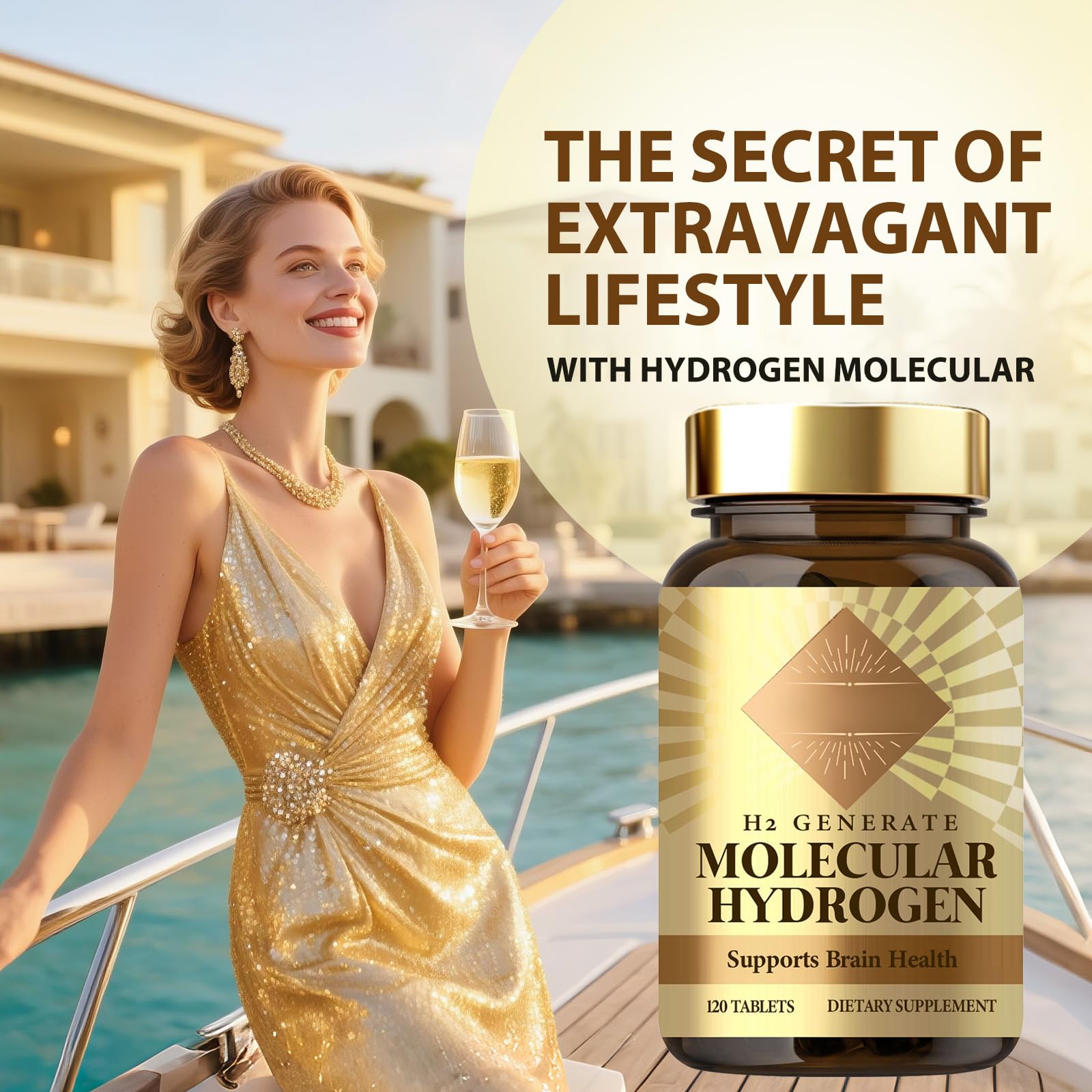 HealthCenter hydrogen water in a glass ready for rapid hydration.