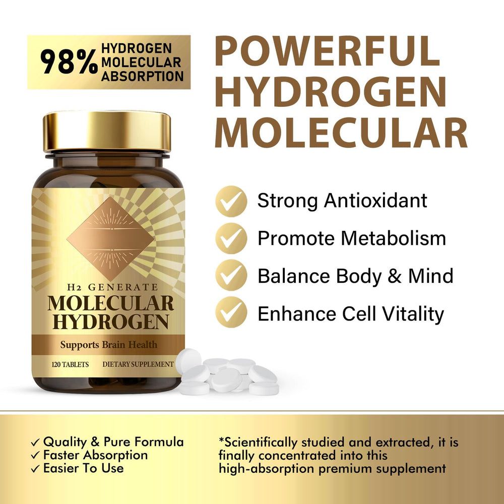 HealthCenter hydrogen water tablets packaging back, compact for travel.