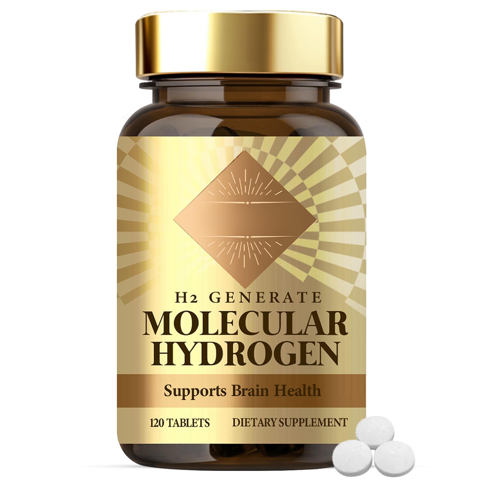 HealthCenter hydrogen water tablets closeup of a tablet for fast dissolution.