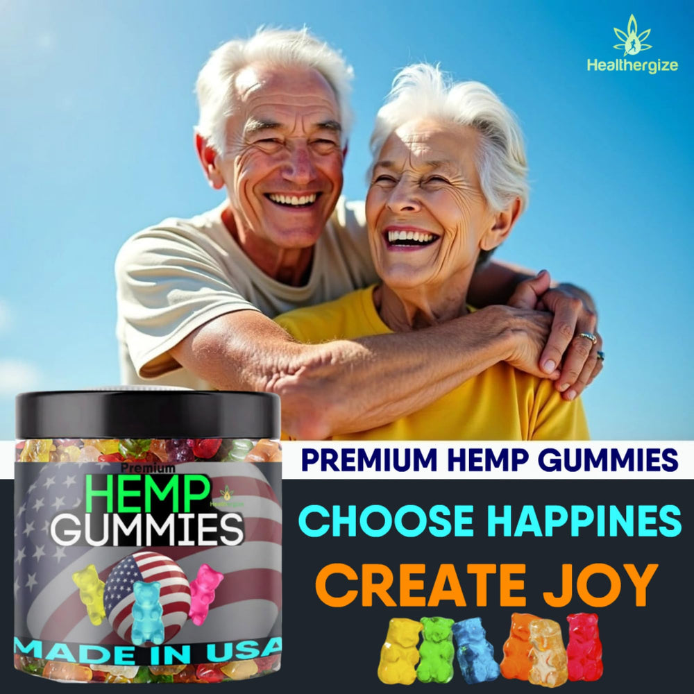 Healthergize Hemp Gummies with ashwagandha and lemon balm for balance