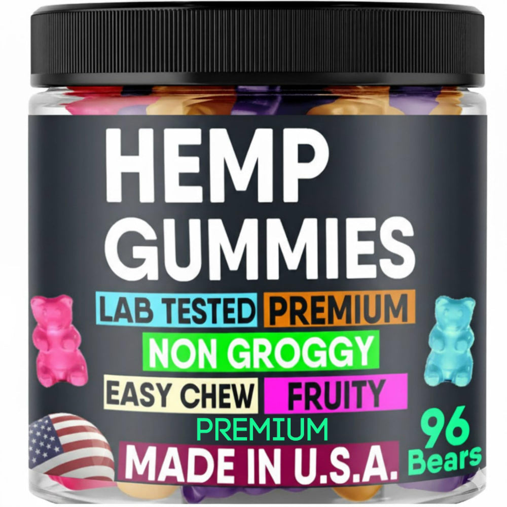 Healthergize hemp gummies bottle with easy-to-chew bites for a relaxing evening ritual.
