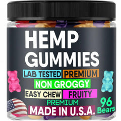 Healthergize hemp gummies bottle with easy-to-chew bites for a relaxing evening ritual.