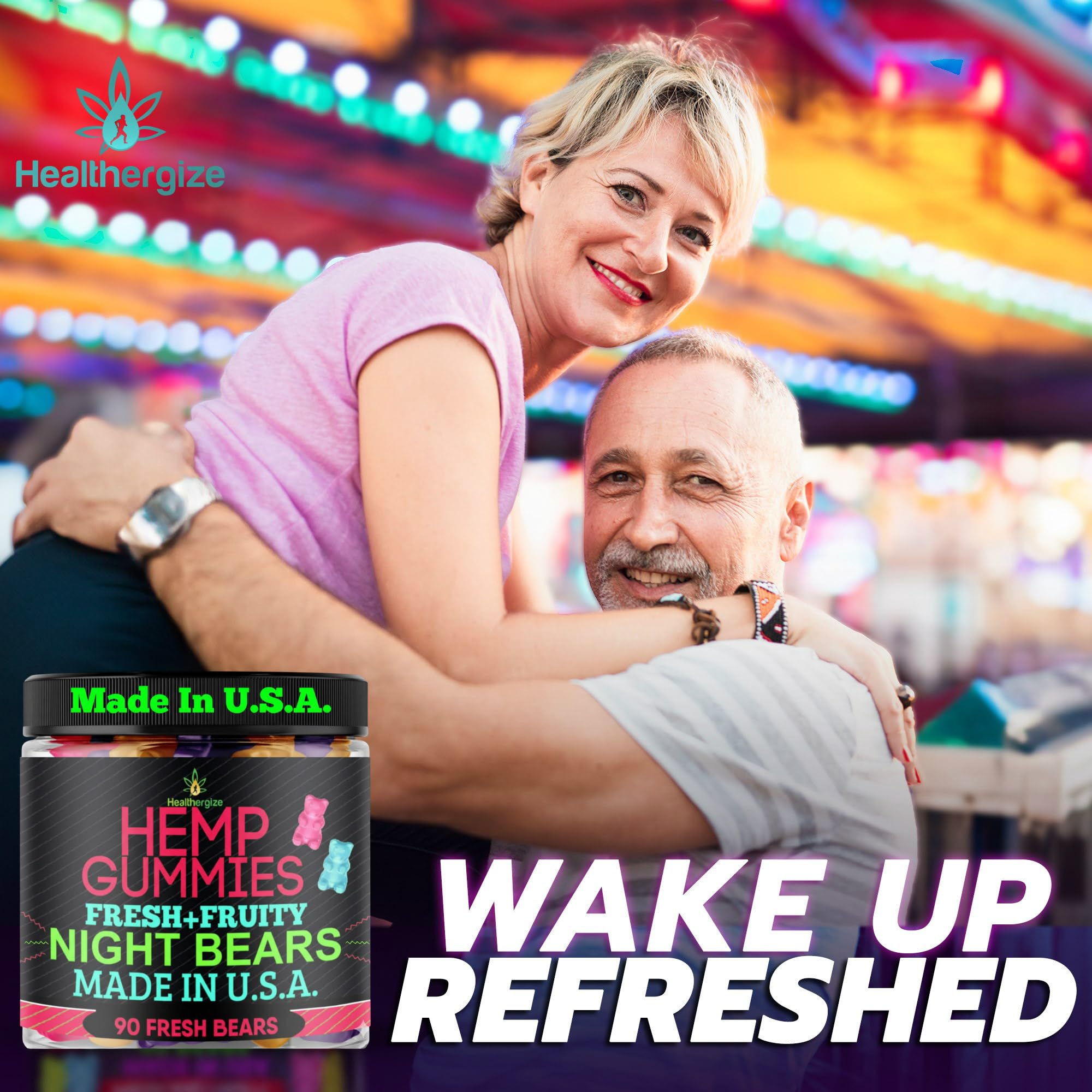 Healthergize hemp gummies dairy-free gluten-free icon communicates dietary compatibility.