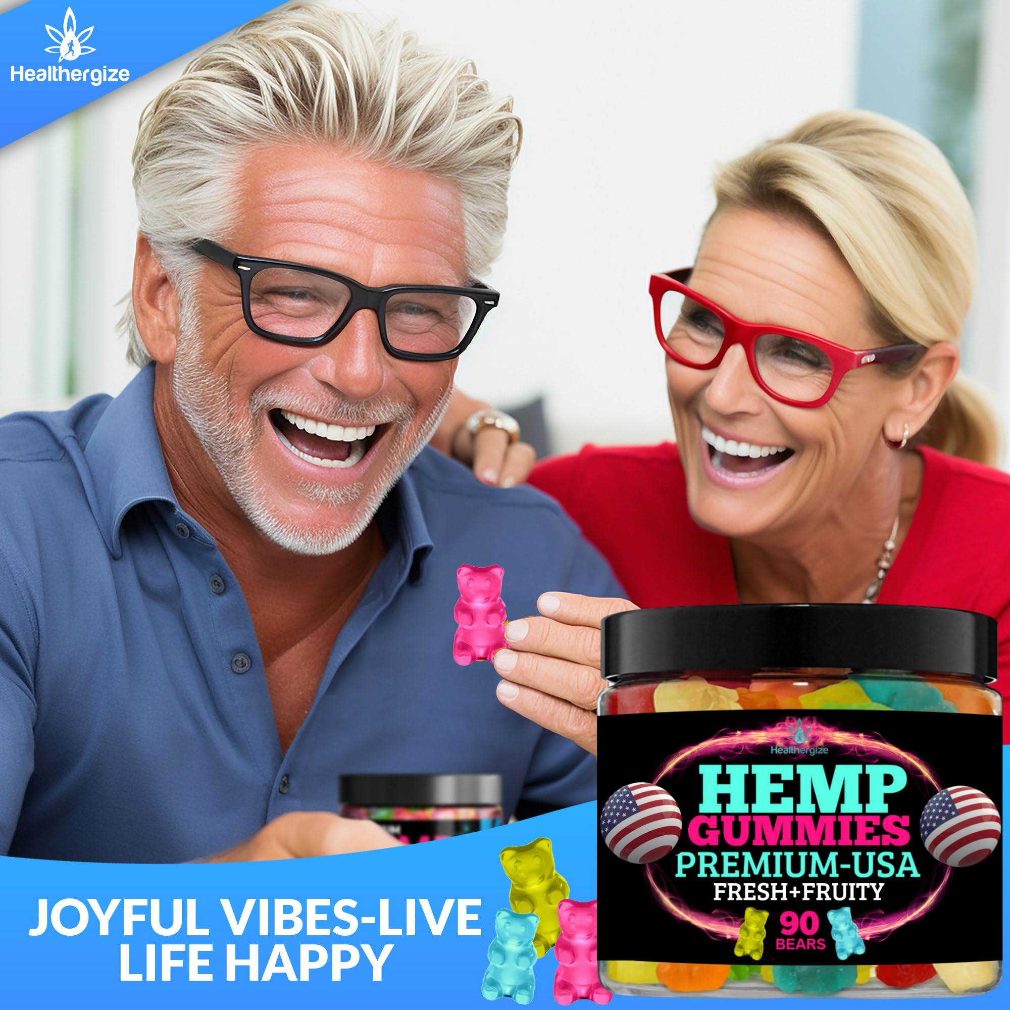 Healthergize hemp gummies are dairy-free with a clean ingredient profile