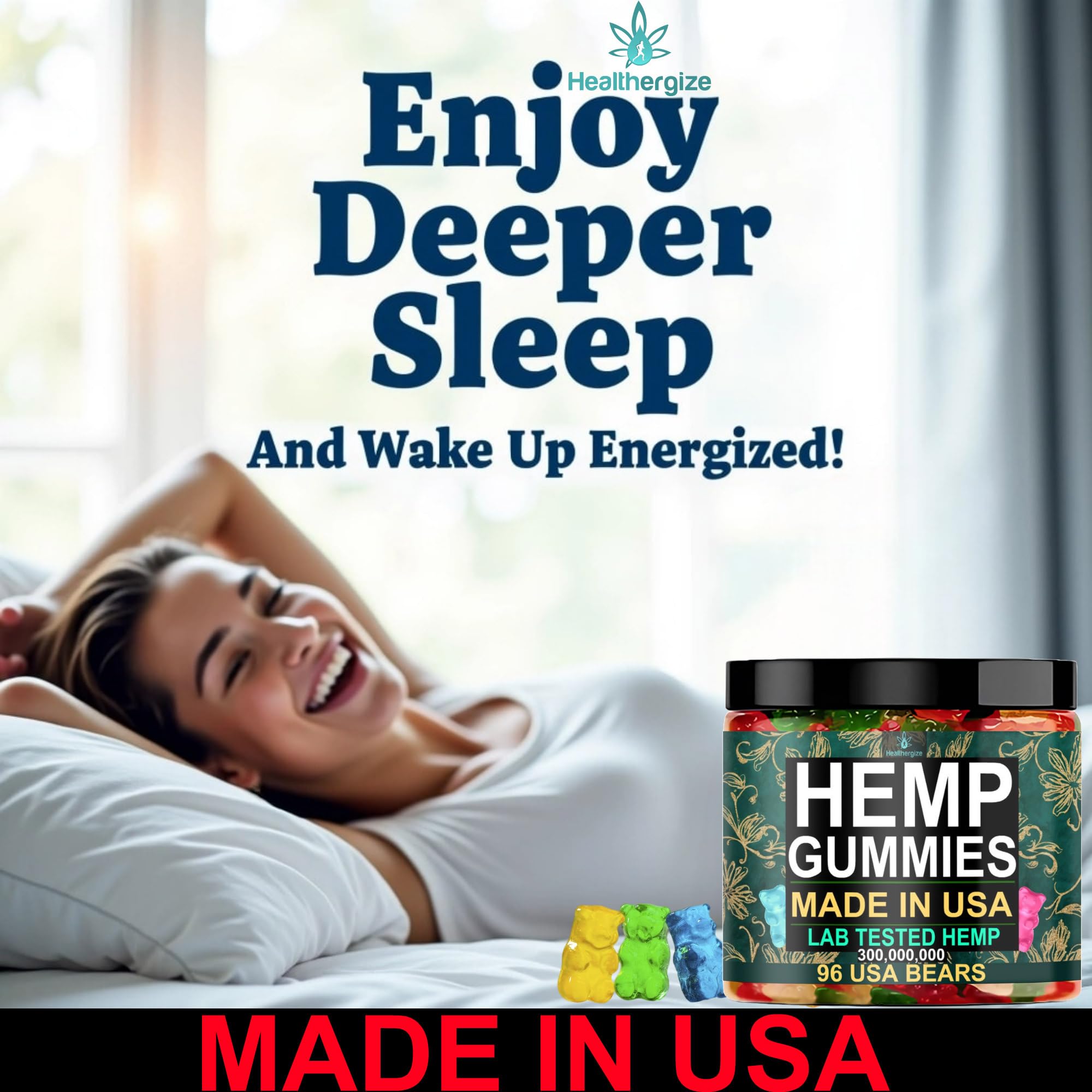 Healthergize hemp gummies fruity texture close-up for flavor