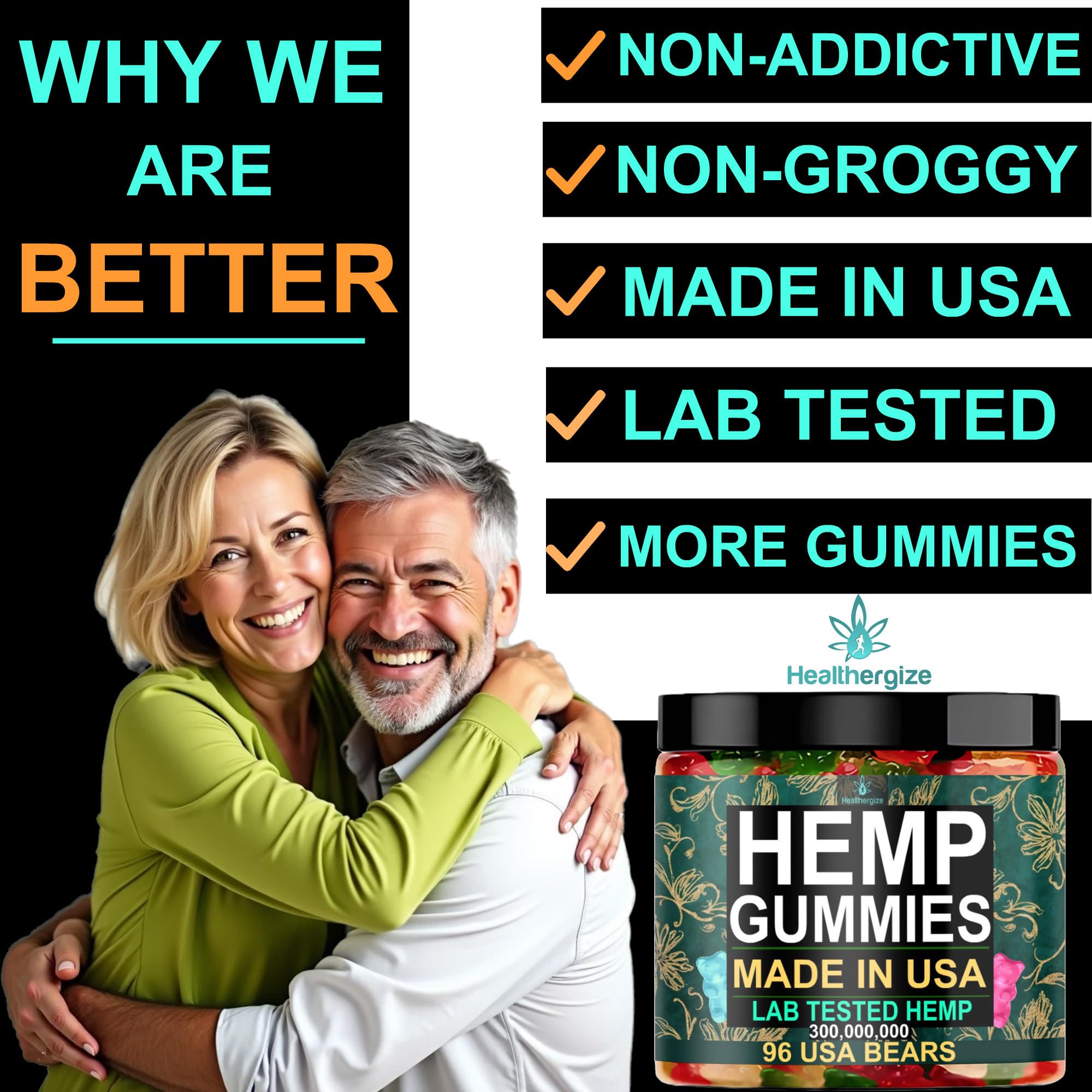 Healthergize hemp gummies in a nighttime routine setup