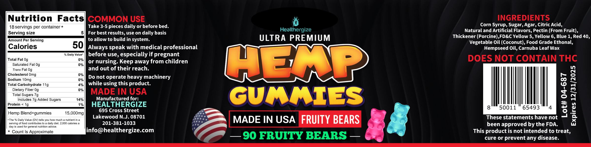Healthergize hemp gummies featuring pineapple and berry notes for enjoyable daily use.
