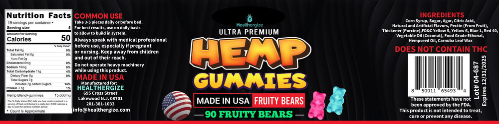 Healthergize hemp gummies featuring pineapple and berry notes for enjoyable daily use.
