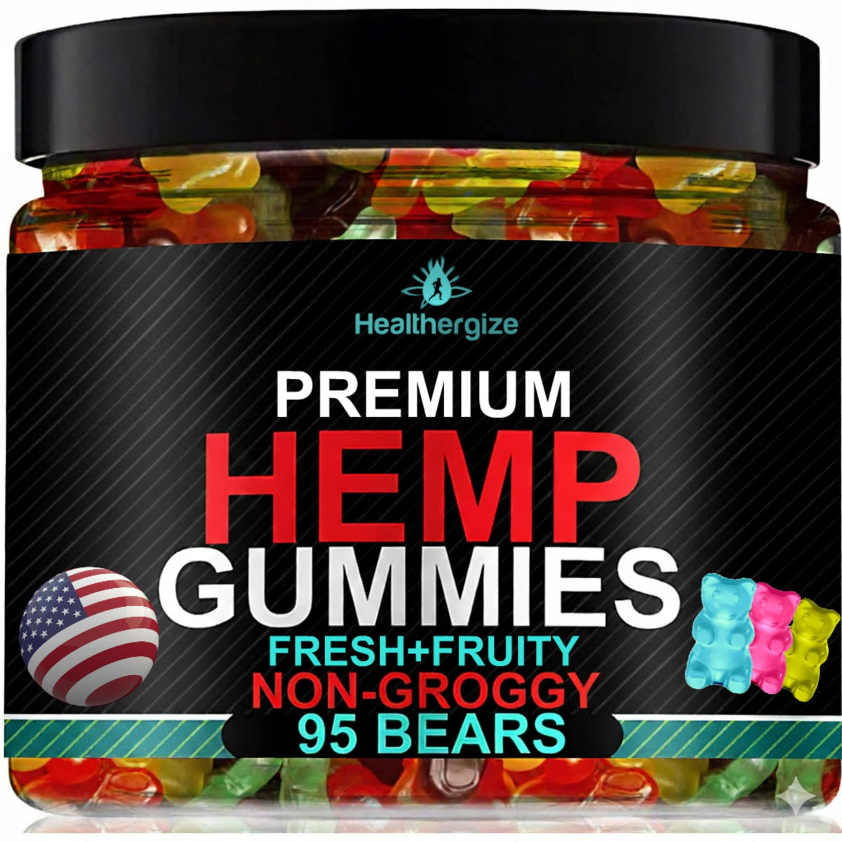 Healthergize hemp gummies sleep edibles in a jar promoting evening calm