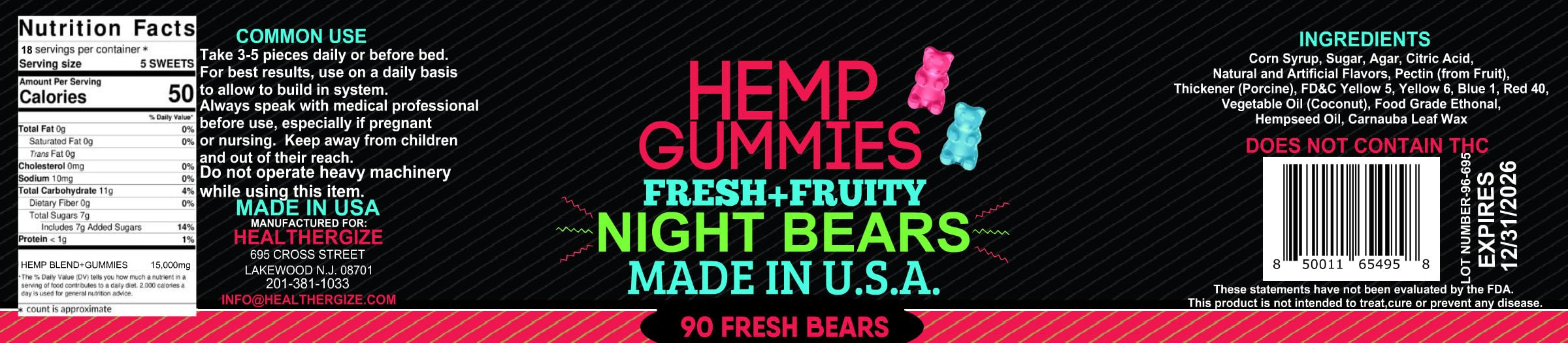 Healthergize hemp gummies sleep-ready setup evokes calm mood before bed.