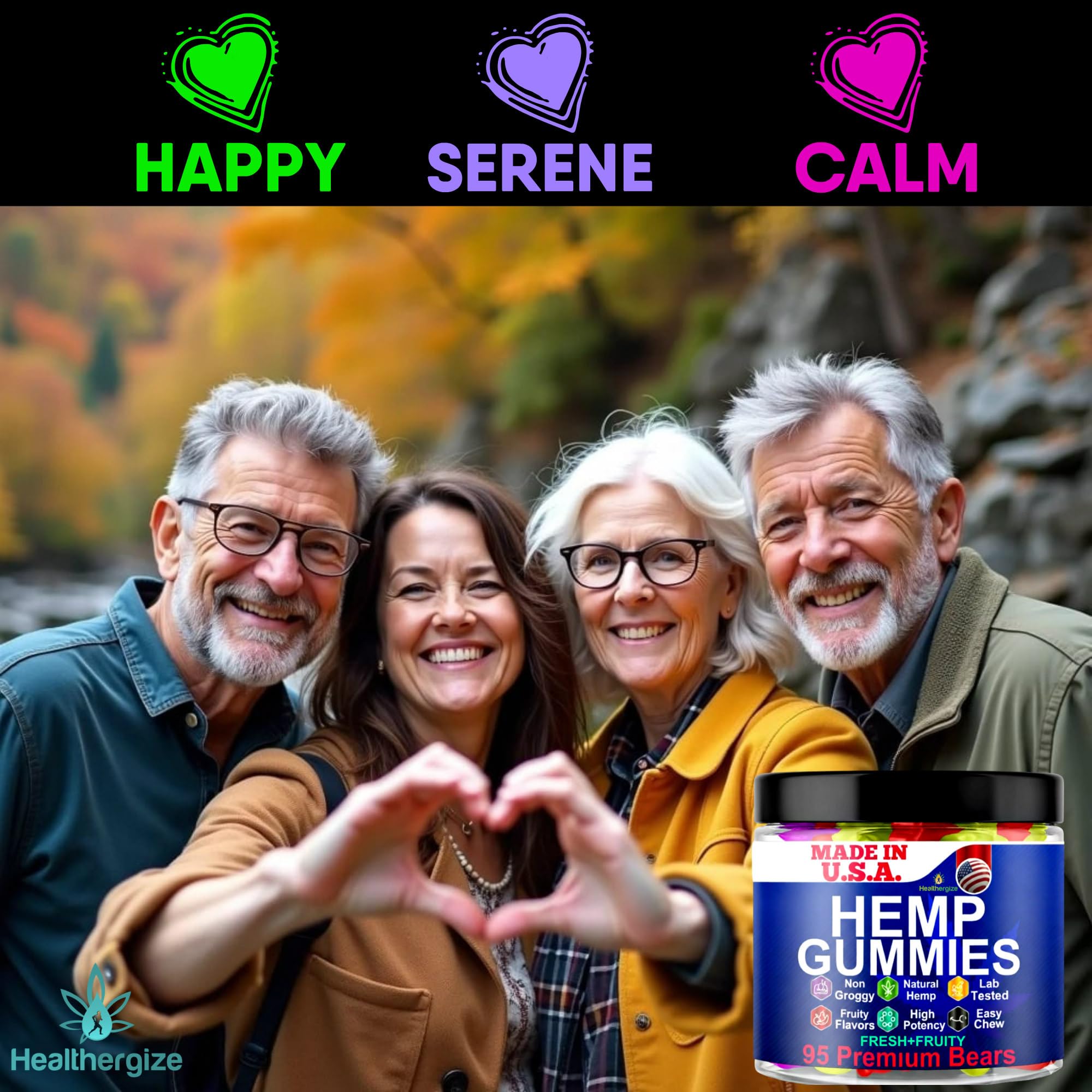 Healthergize hemp gummies texture closeup highlights moist, chewable bites for enjoyable self-care.
