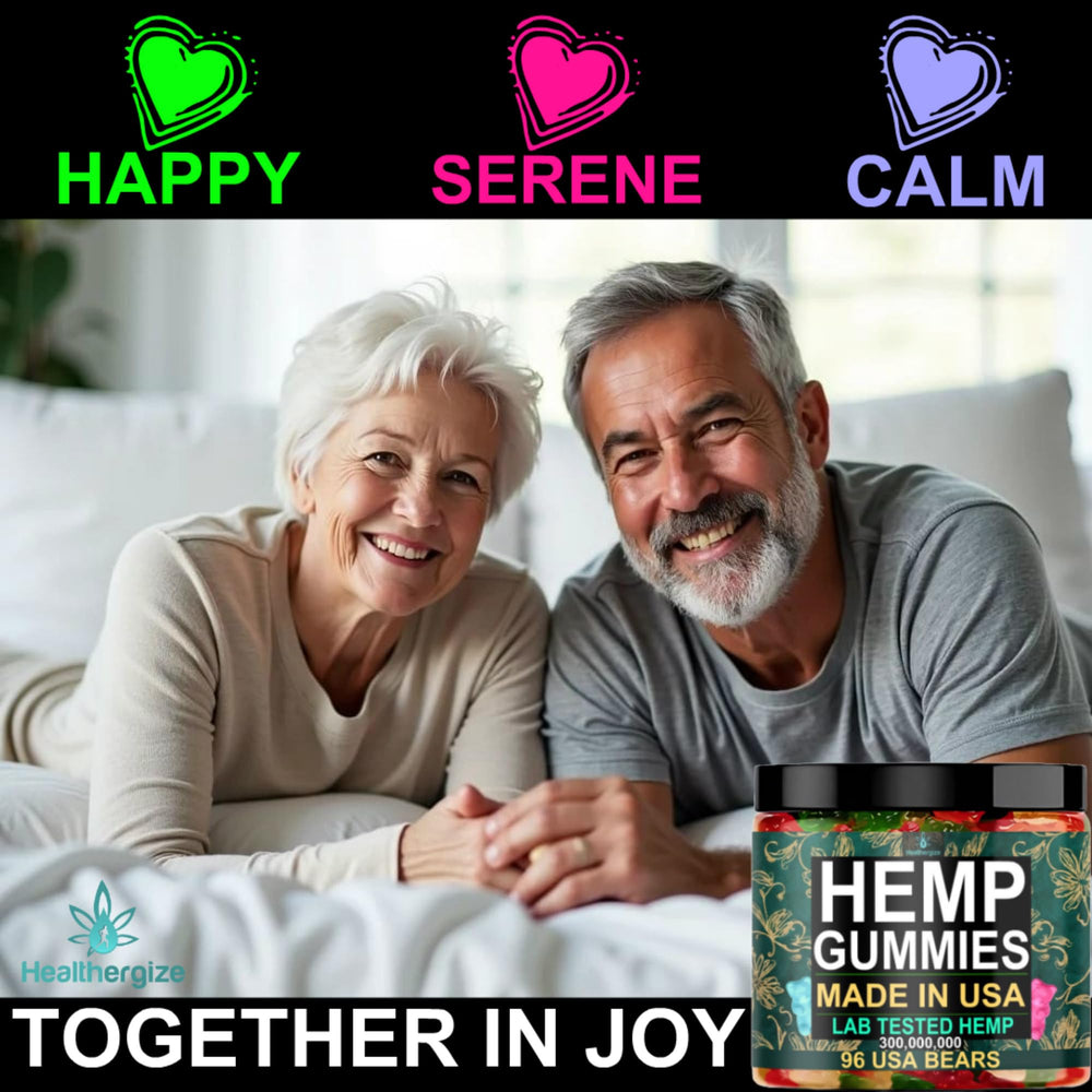 Healthergize hemp gummies USA made label indicating quality
