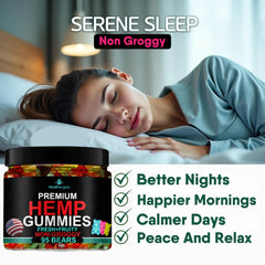 Healthergize high potency hemp oil gummies package for convenient nightly support