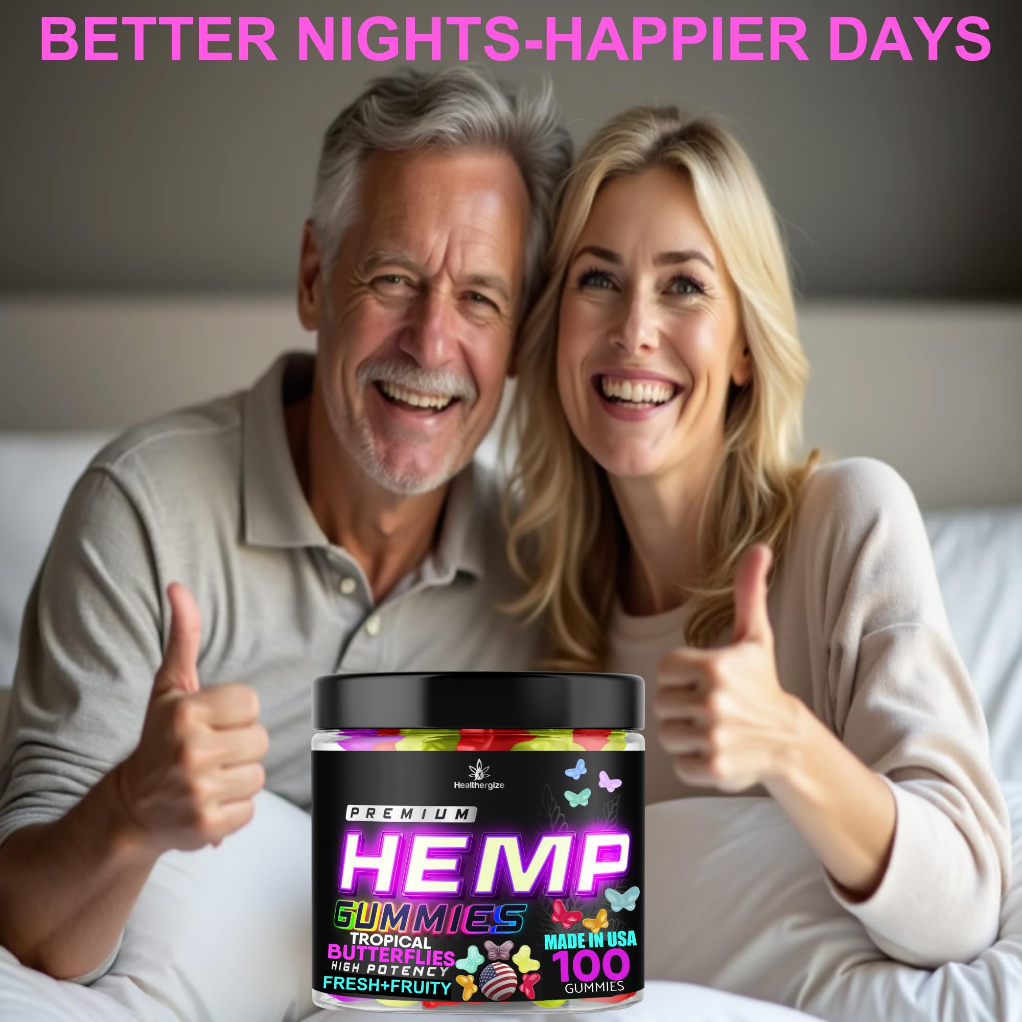 Healthergize gummies non-groggy benefit shown by morning clarity and refreshed feeling.