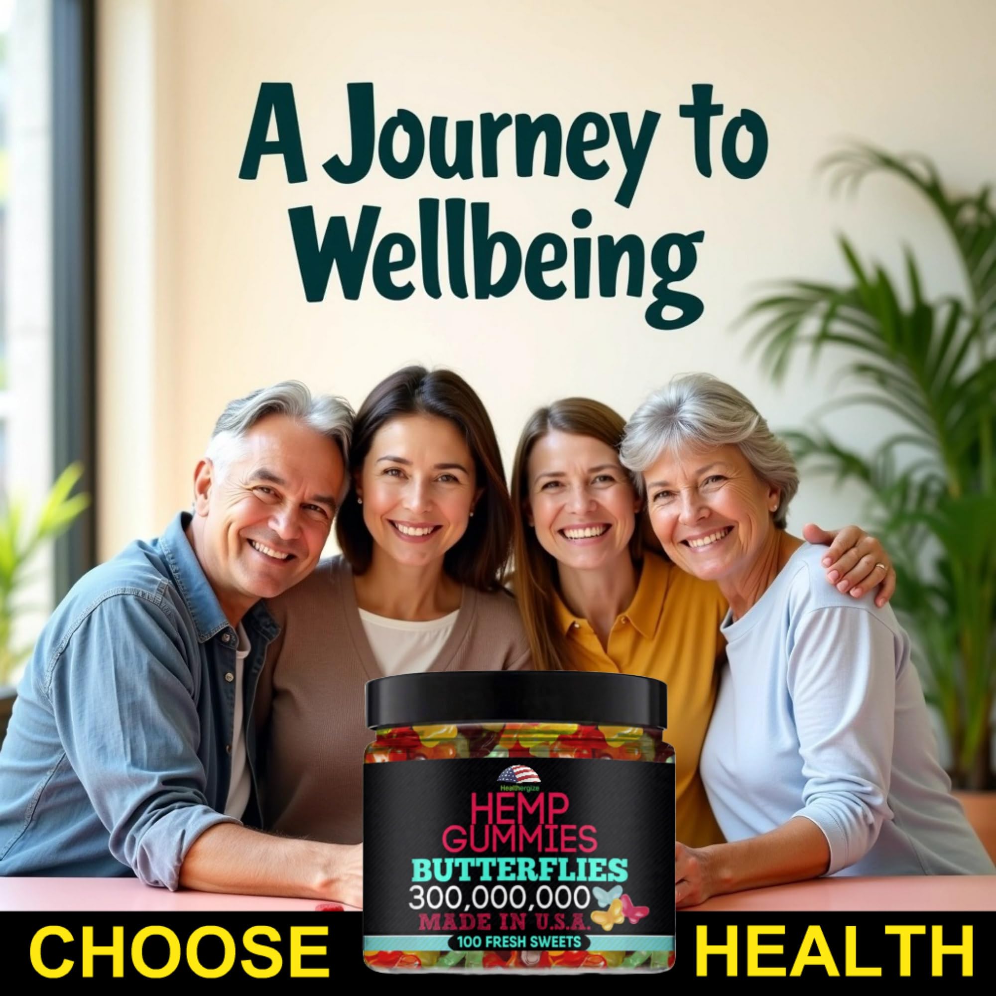 Healthergize US-made soft gummies with easy-to-chew texture for quick enjoyment.