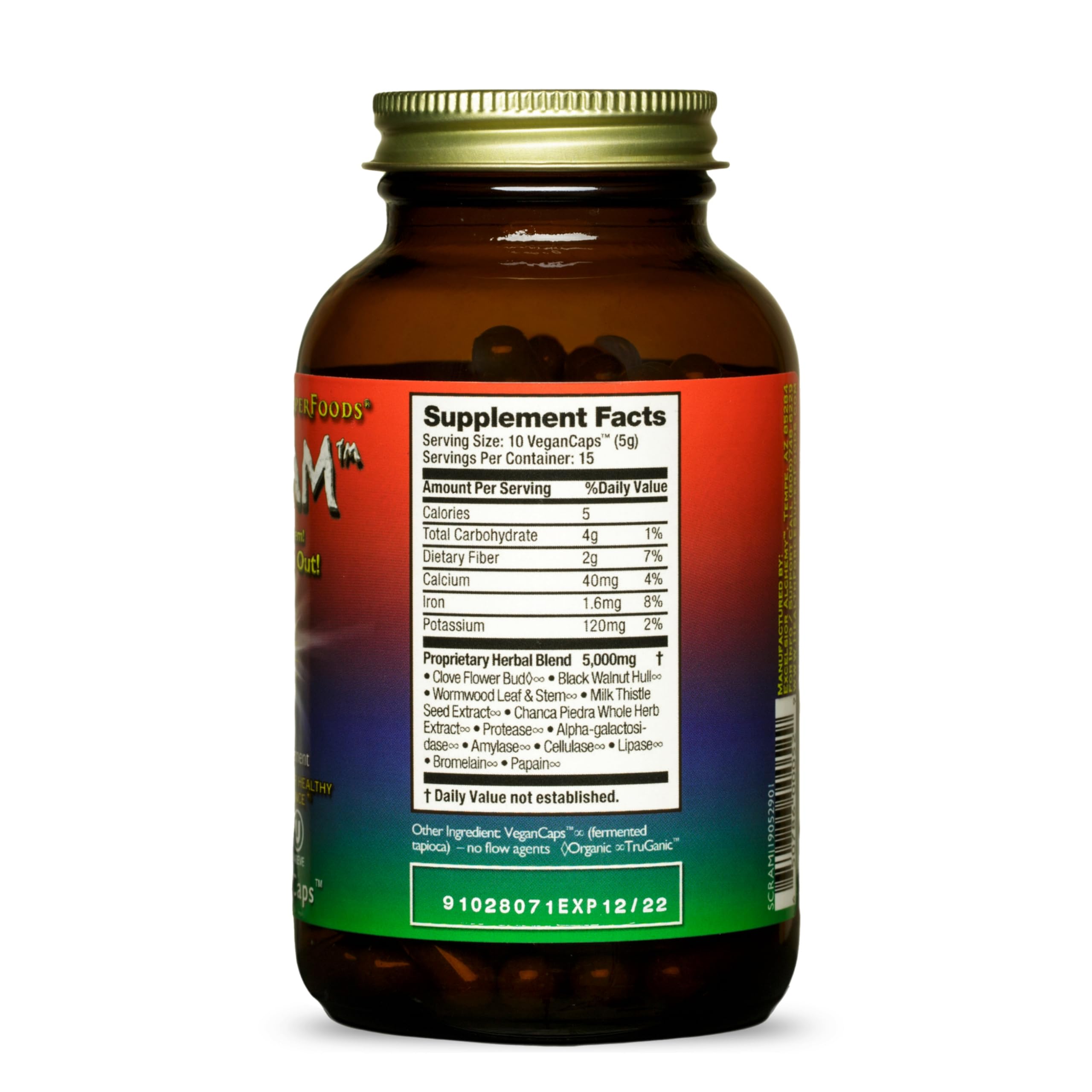 HealthForce Scram ingredients close-up featuring milk thistle and wormwood.