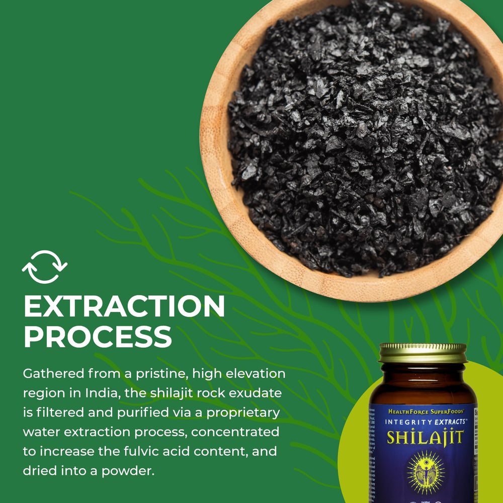 HealthForce Shilajit daily-use scene with glass of water for routine