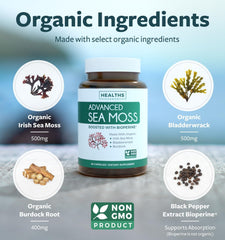 Healths Harmony bottle highlights black pepper enhanced absorption formula.