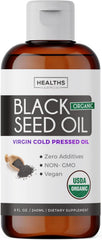 Healths Harmony black cumin seed oil bottle for daily antioxidant support.