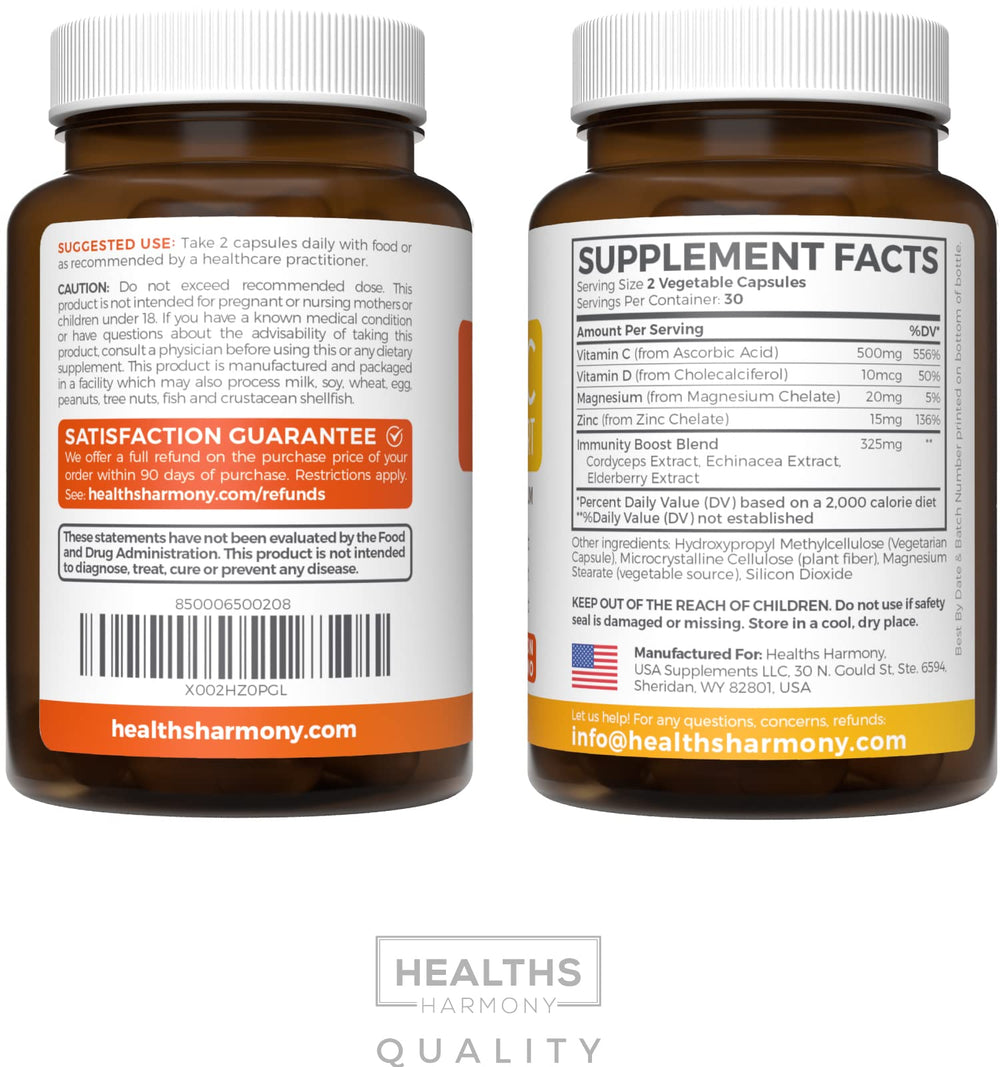Healths Harmony capsules with glass of water for easy daily intake.