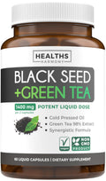Healths Harmony Cold-Pressed Black Seed Oil Capsules – Vegan Non-GMO Nigella Sativa with EGCG Green Tea Extract for Wellness & Energy Support (1 Month)