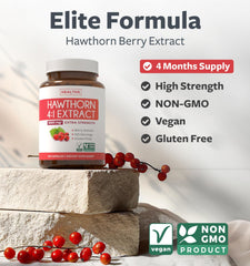 Healths Harmony 4to1 concentrated hawthorn extract highlights potency and convenience.