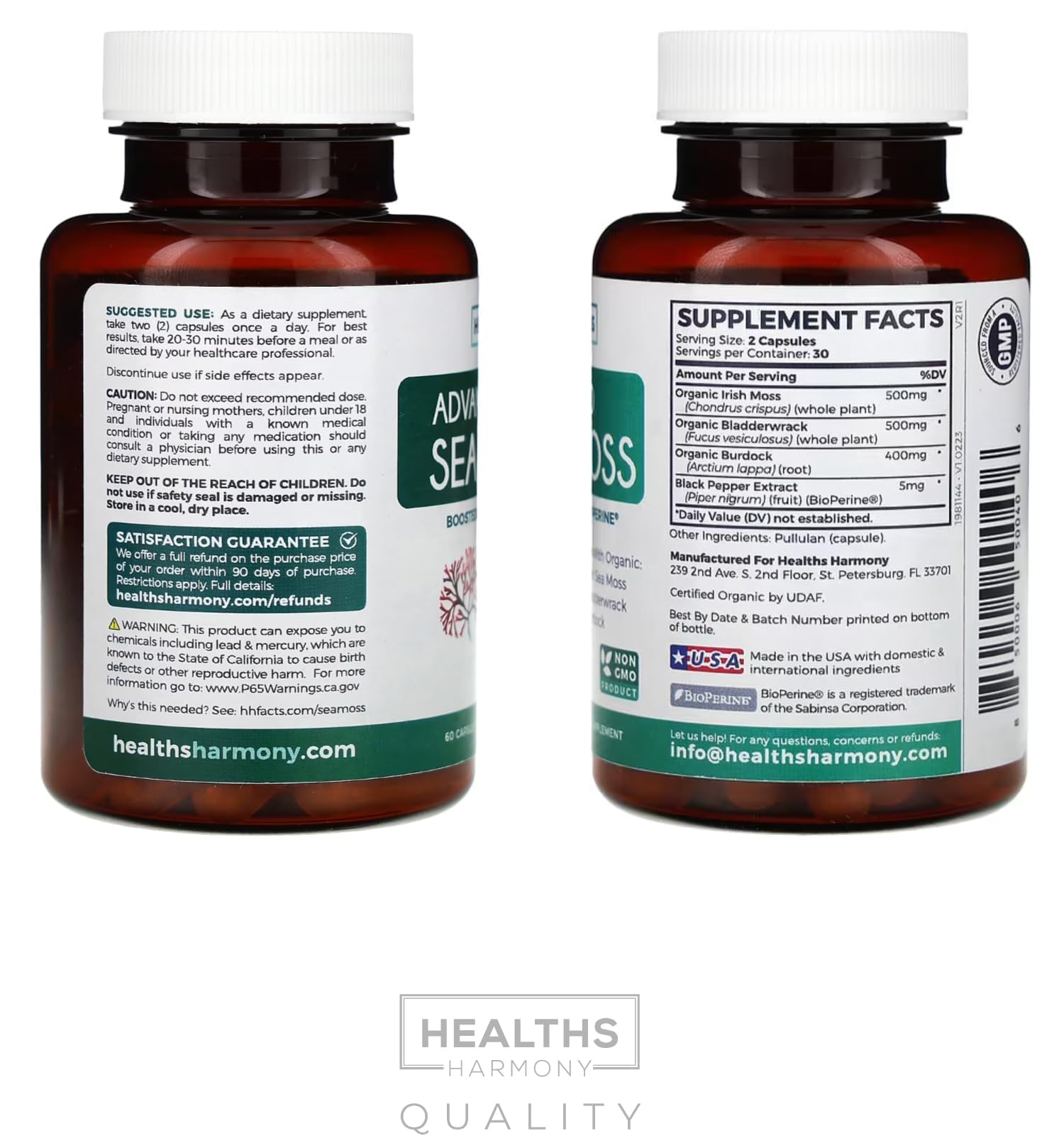 Healths Harmony on-counter setup suggests a simple daily wellness routine.