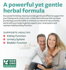Healths Harmony Kidney Cleanse capsules close-up shows vegan capsules.