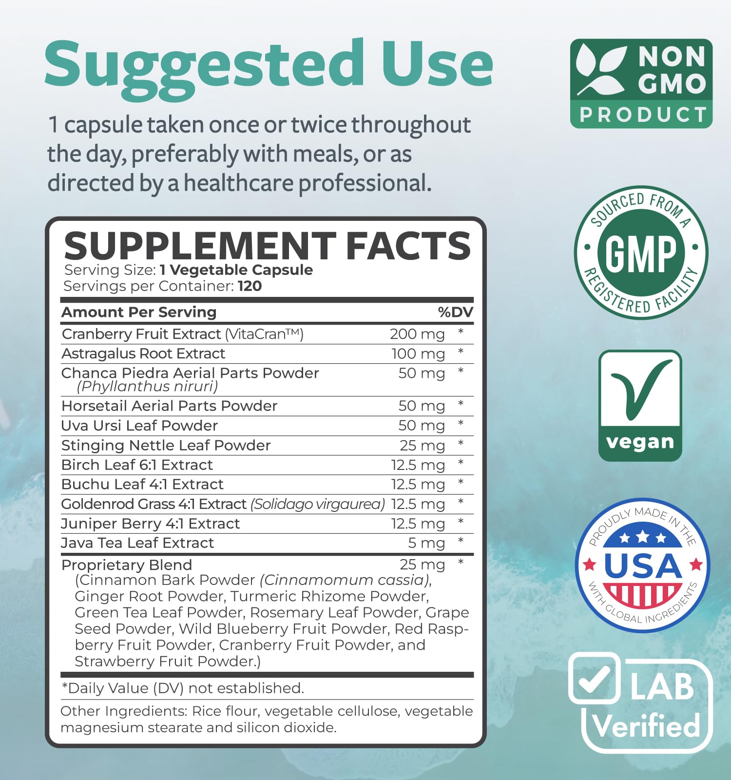 Healths Harmony Kidney Cleanse ingredients chart highlights key botanicals.
