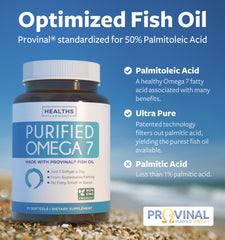 Healths Harmony Omega 7 softgel cap close-up highlighting purity.