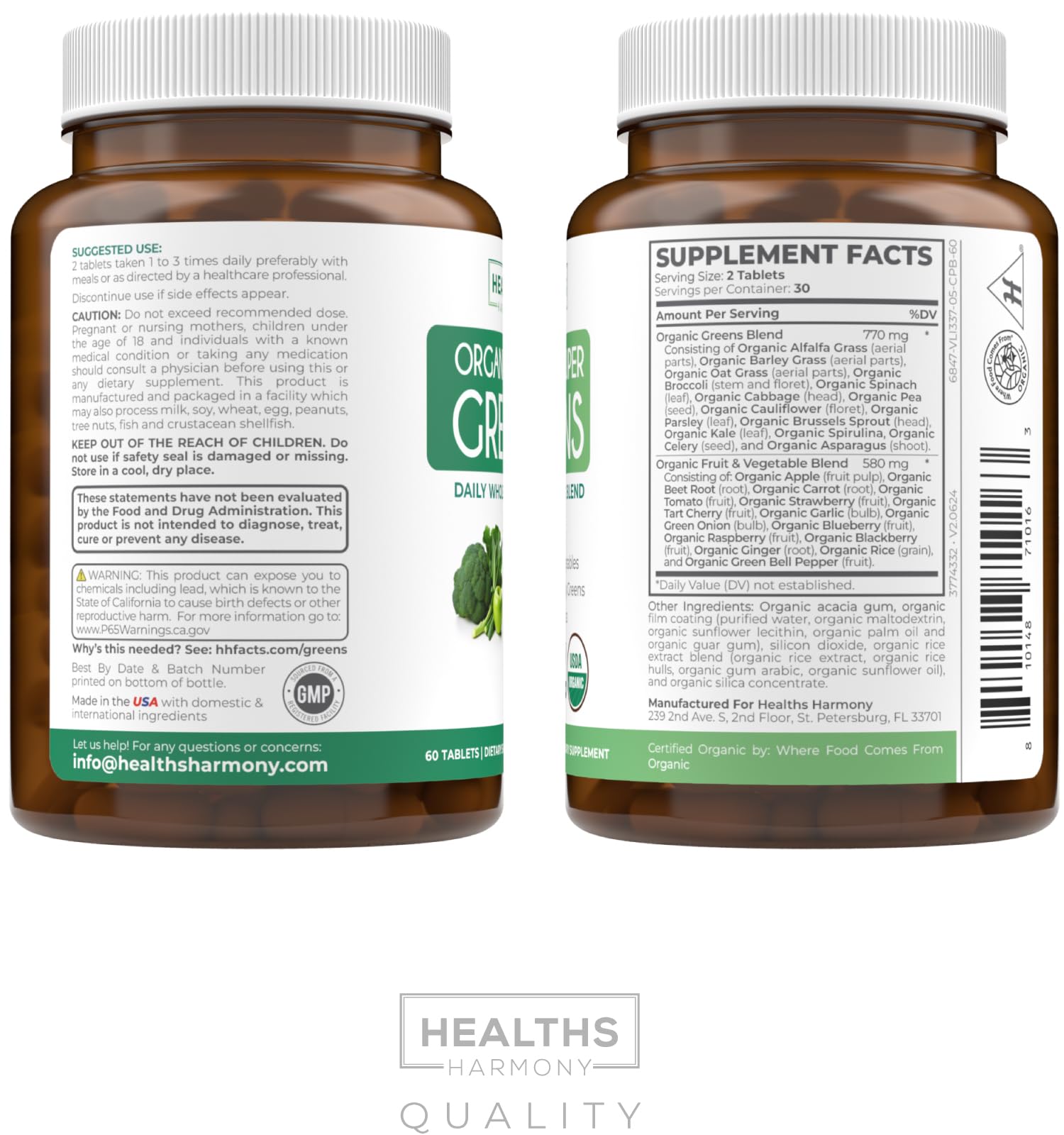 Healths Harmony packaging design, easy-open bottle for everyday wellness