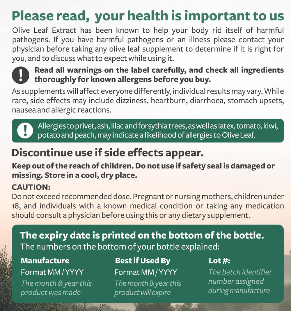 Healths Harmony skin and heart health potential from olive leaf extract.
