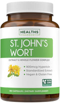 St John's Wort Capsules - 900mcg Hypericin, Whole Herb Complex | Healths Harmony - Vegan, Non-GMO, Lab Verified (180 Caps)