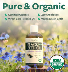 Healths Harmony bottle shows USDA Organic logo signaling trusted quality.