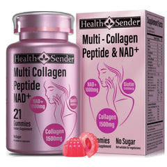 HealthSender Collagen Gummies bottle view for easy daily skin, hair, and nail support.