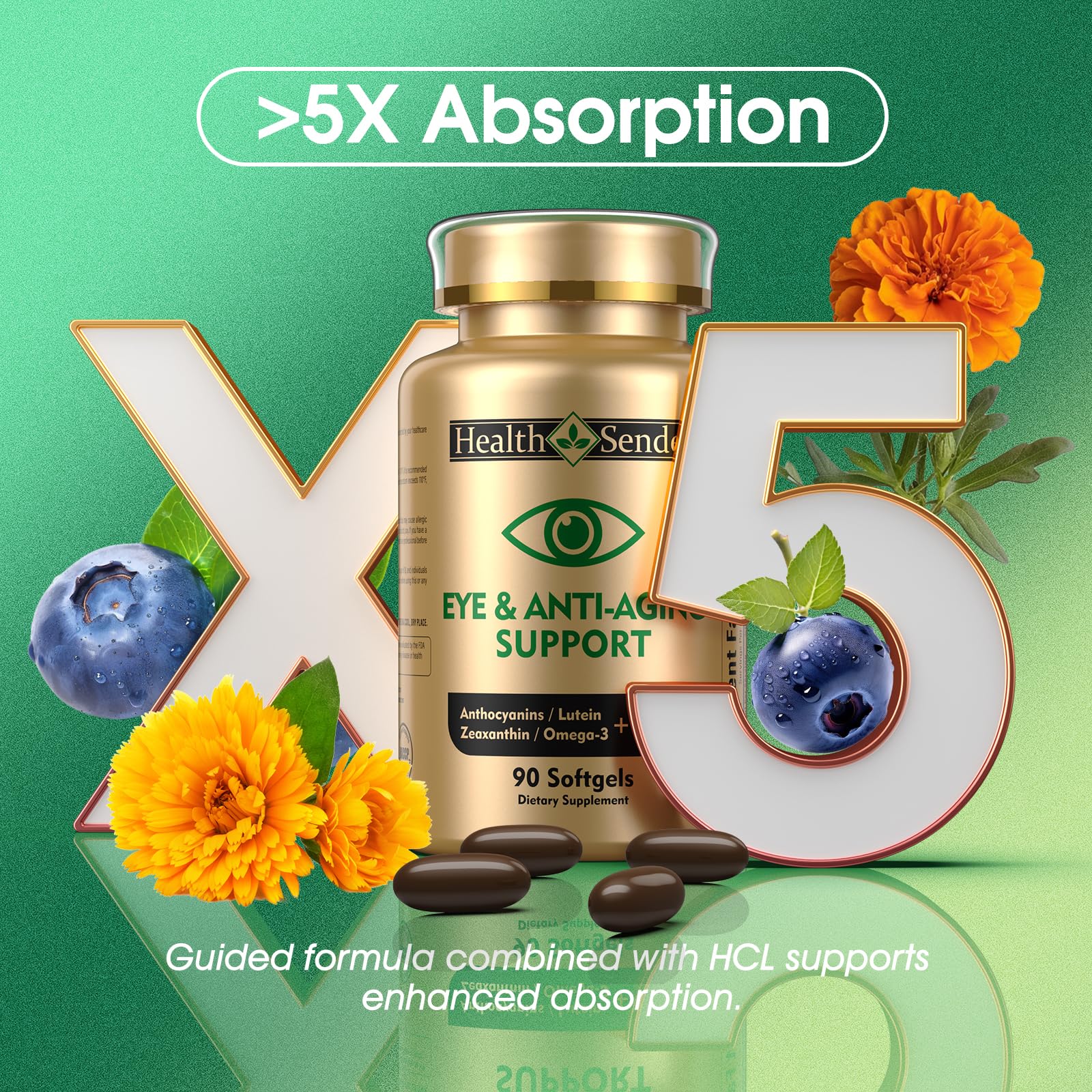 HealthSender Eye Vitamin 37in1 antioxidant-rich formula supports overall wellness and skin vitality.