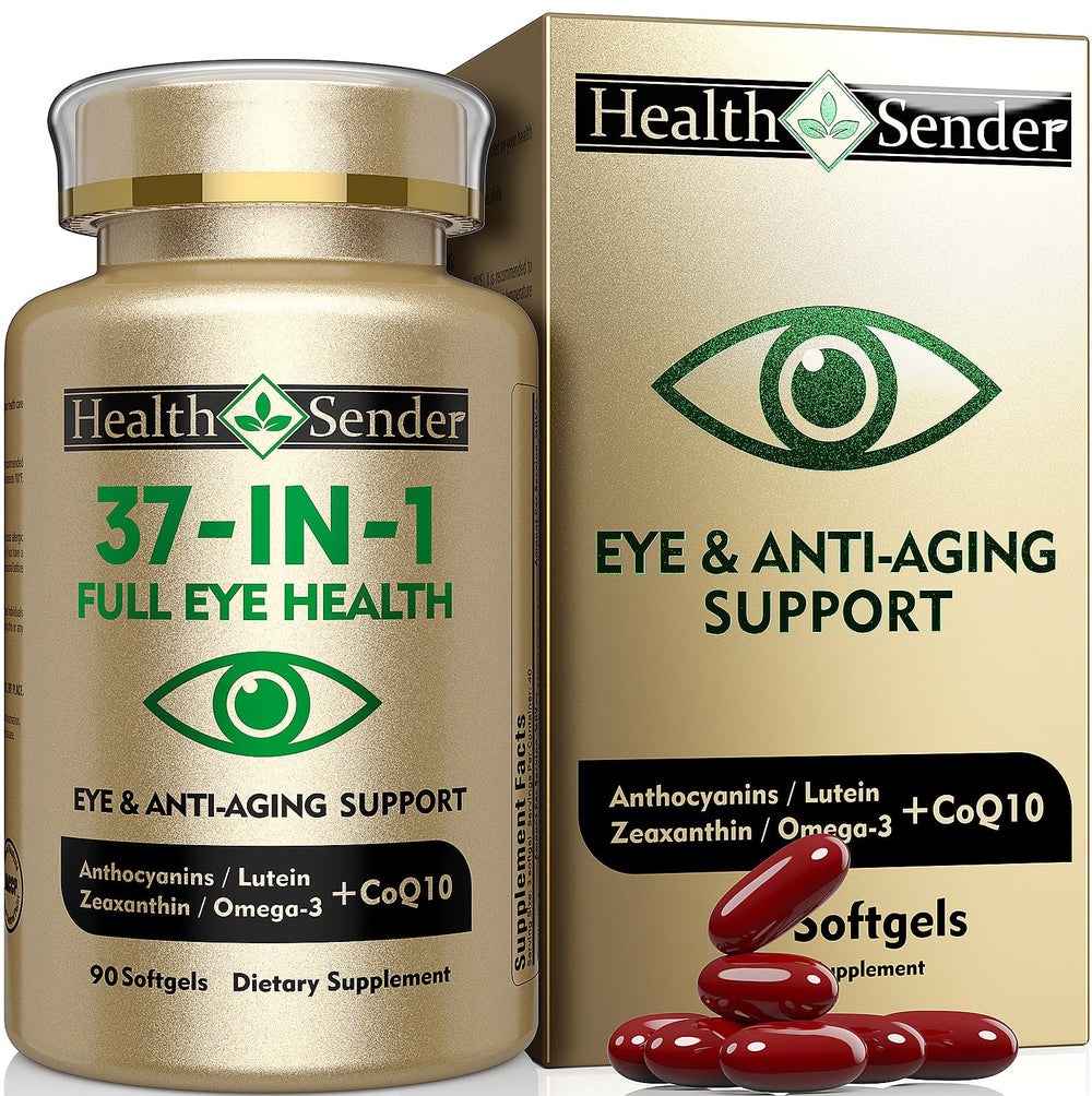 HealthSender Eye Vitamin 37in1 bottle promotes comprehensive eye support for daily visual wellness.