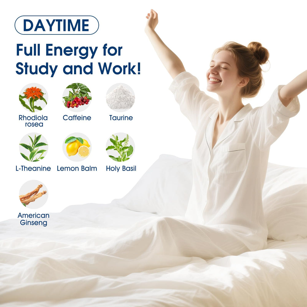 HealthSender Sleep Support blend bottle highlights a restful sleep cycle.