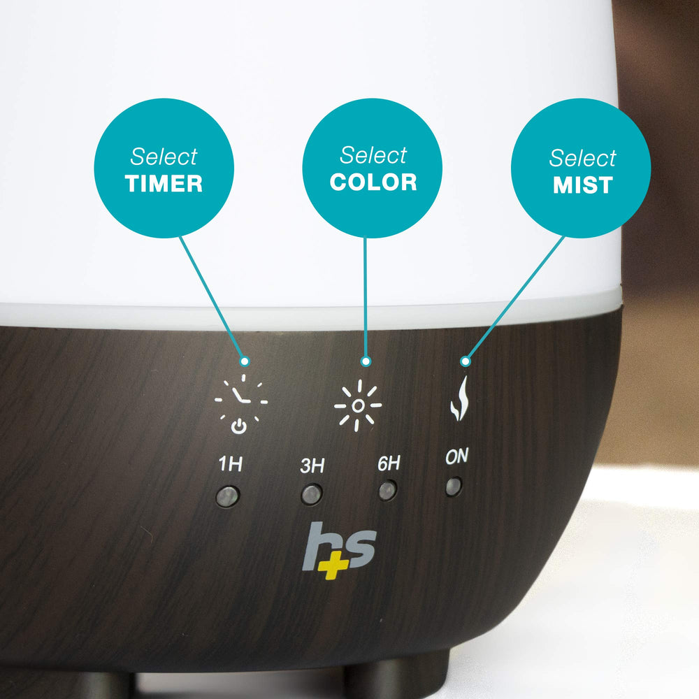 HealthSmart diffuser includes AC adapter and a 6ft power cord.