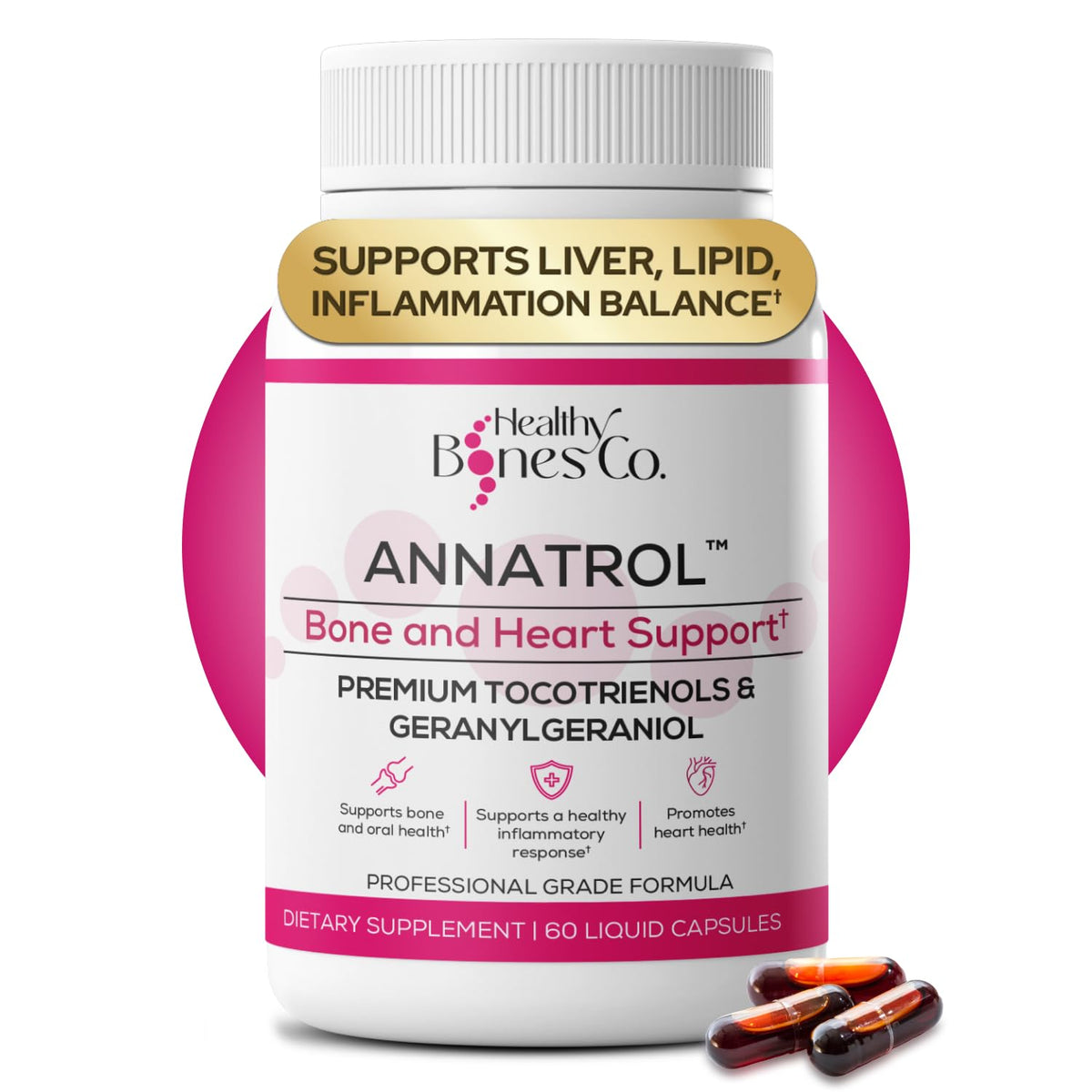 Healthy Bones Co. Annatrol bottle for daily wellness and easy supplementation.