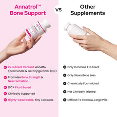 Healthy Bones Co. Annatrol label close-up showing ingredients and potency.
