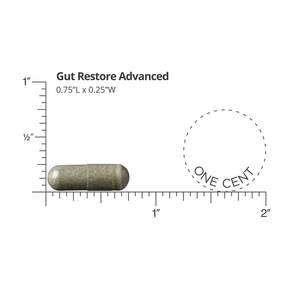 Front label of Healthy Directions LifeBiome Gut Restore highlighting 11 strains.