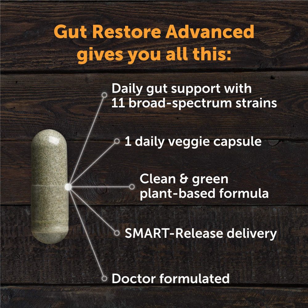 Morning table scene with LifeBiome Gut Restore ready for daily routine.