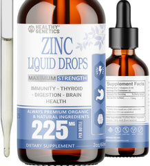 Healthy Genetics Liquid Zinc Drops bottle closeup for immune support