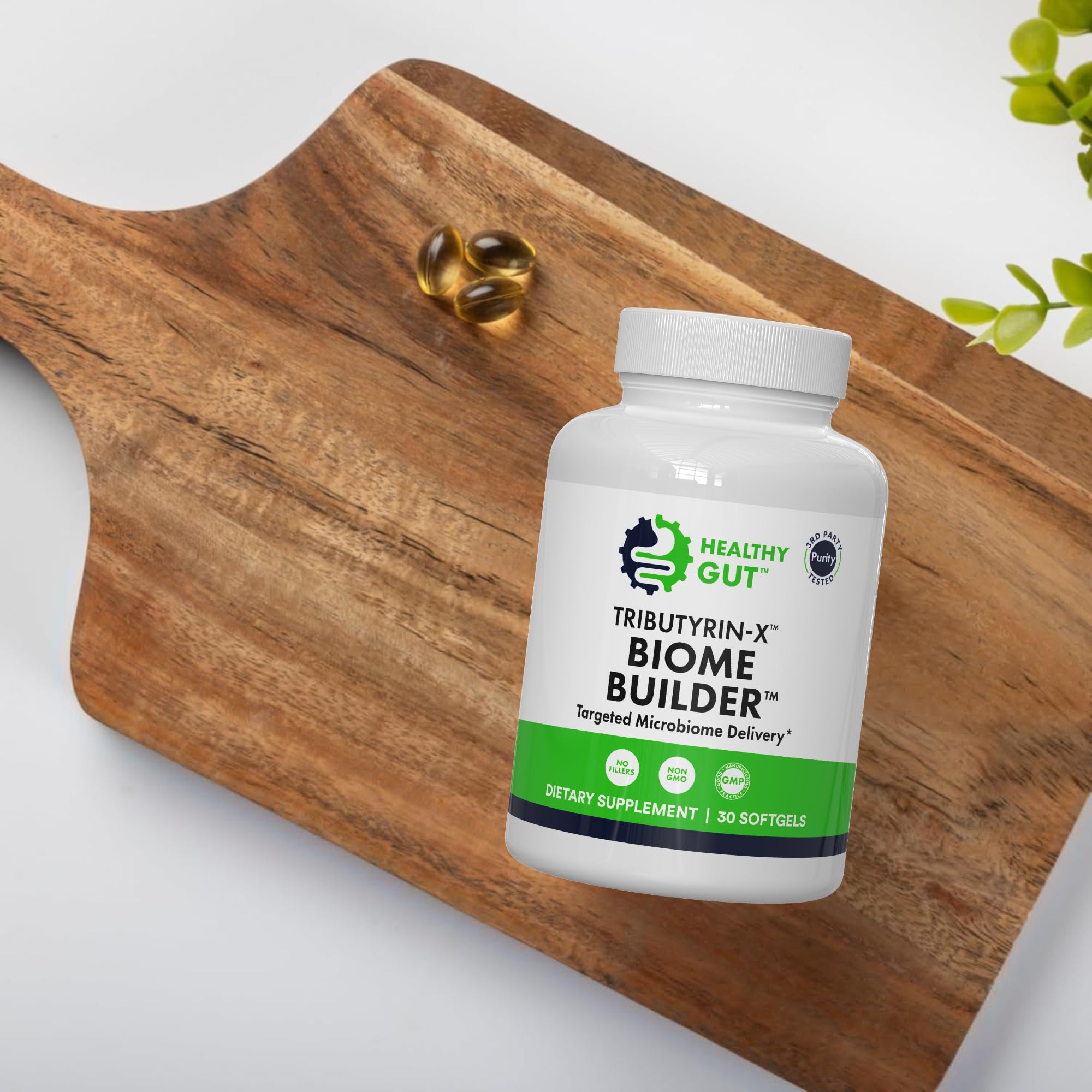 Healthy Gut Tributyrin-X daily use setup for ongoing gut support.