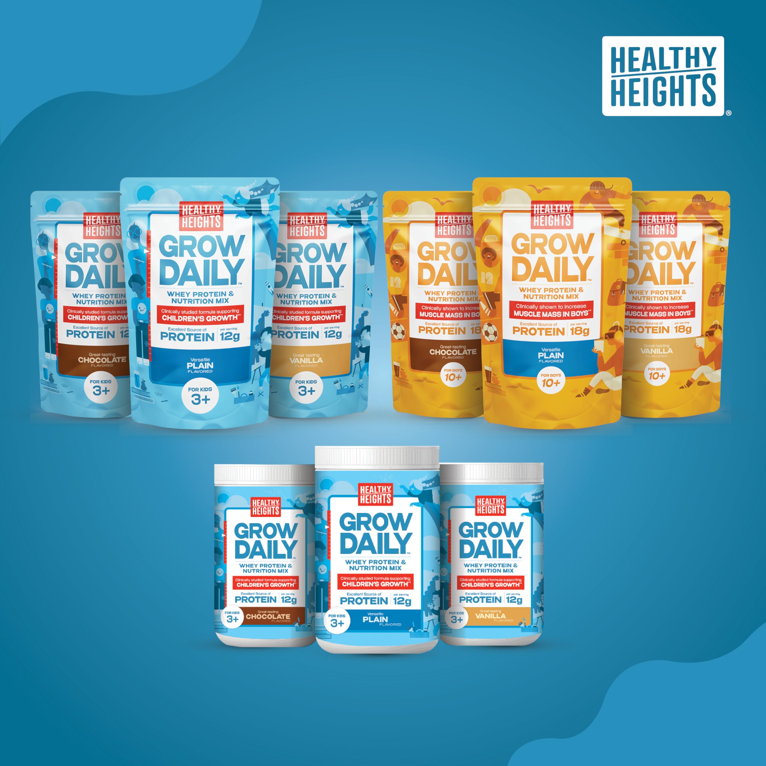 Healthy Heights Grow Daily active kids post-play shake in hand