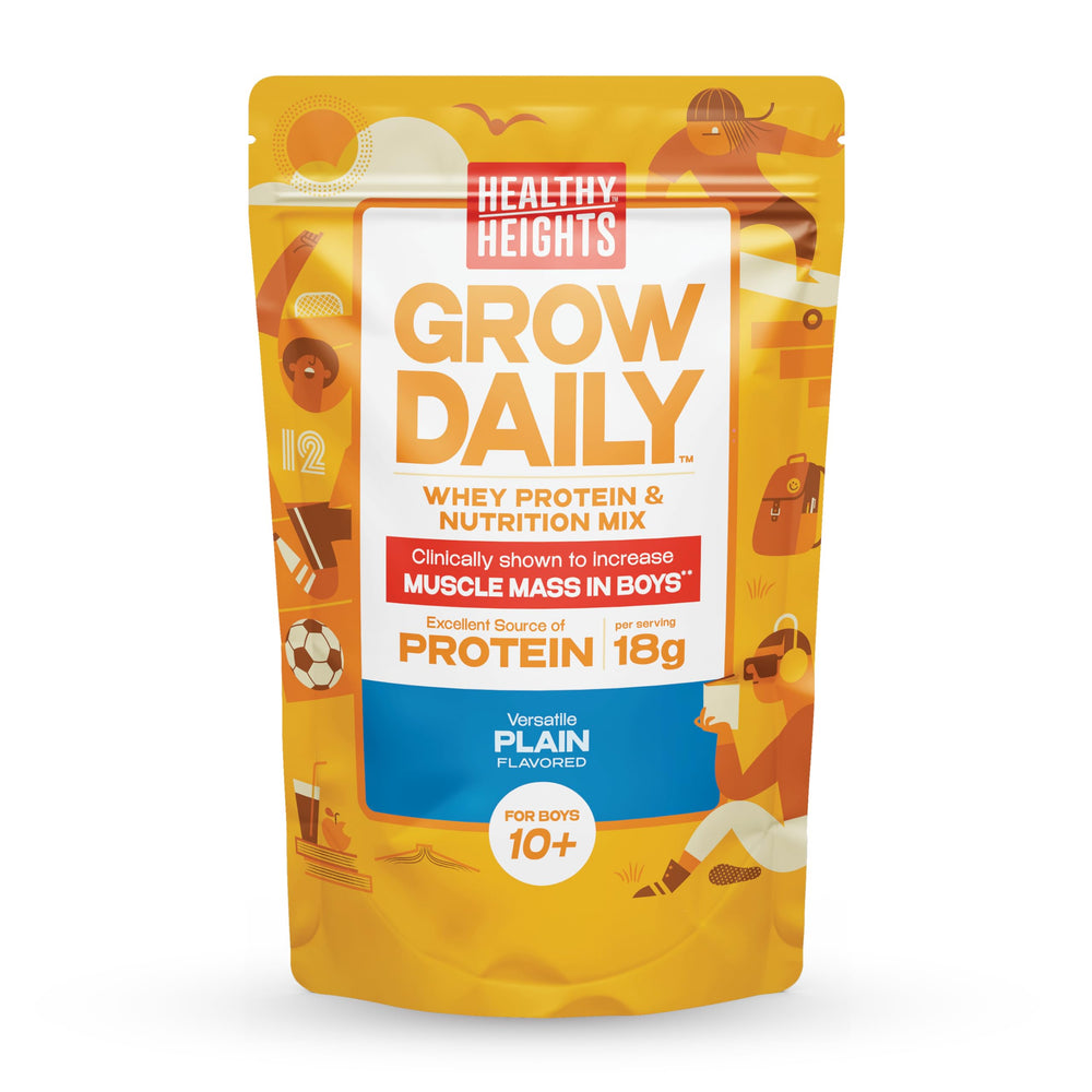 Healthy Heights Grow Daily protein mix bag in plain flavor, supports kid growth